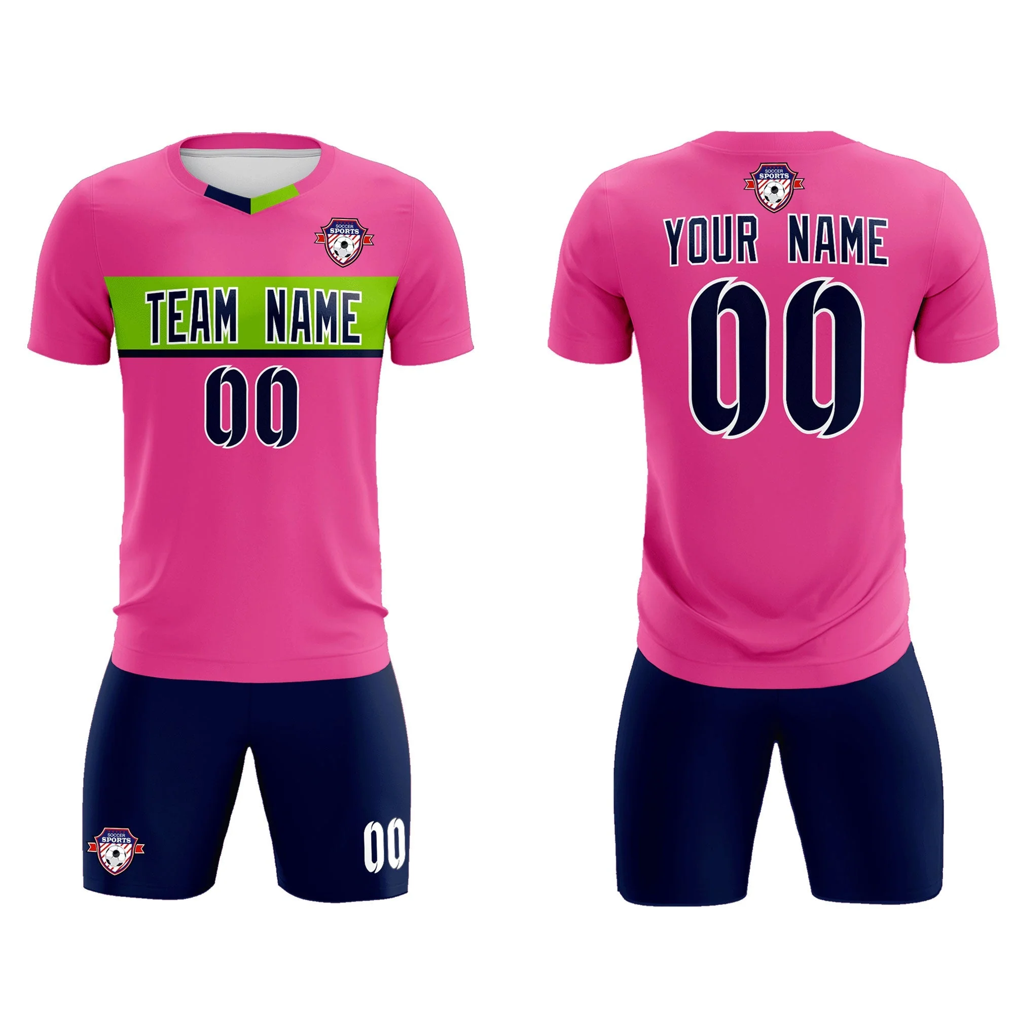 Custom Pink Classic Sports Sets Soccer Shirt Jersey - Image 7