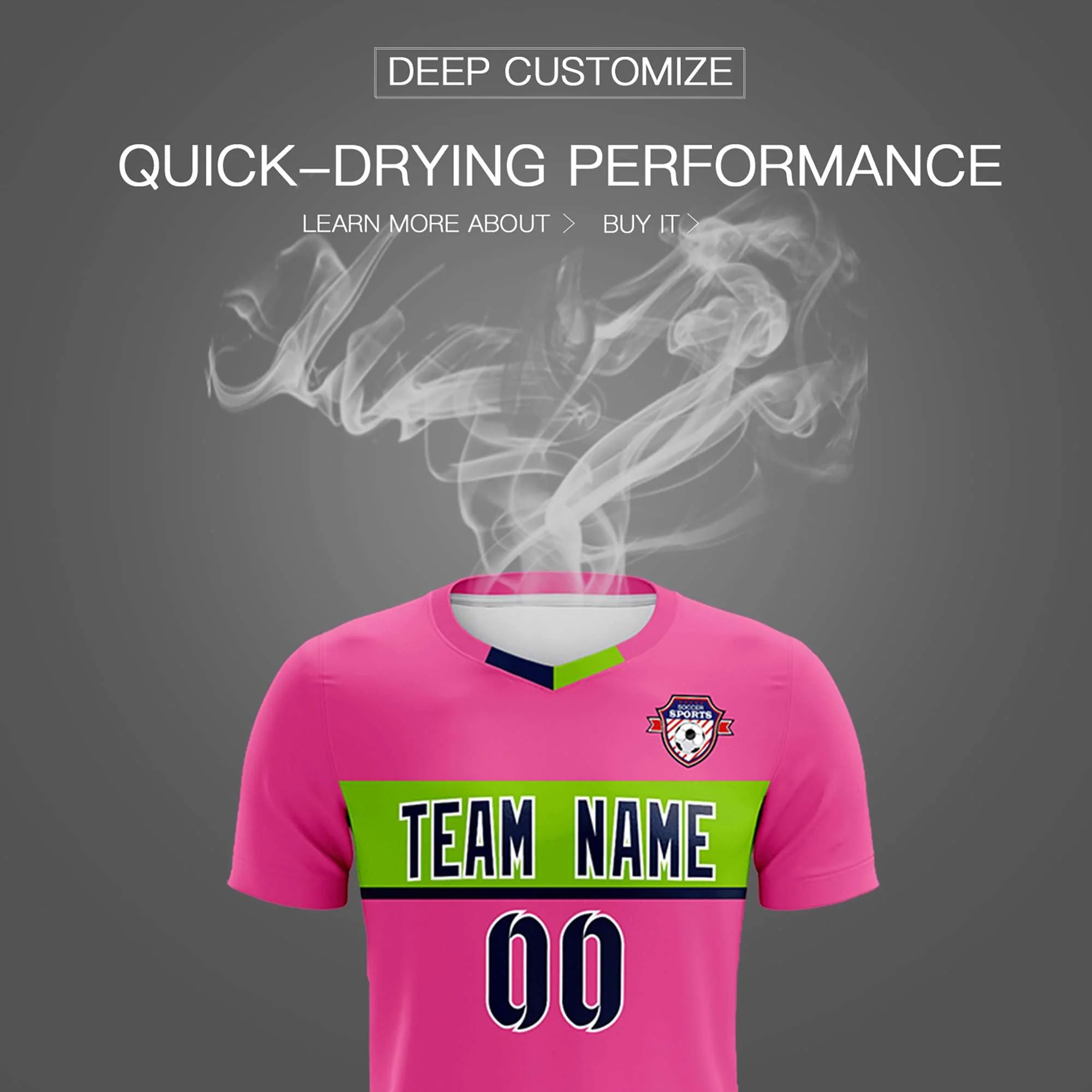 Custom Pink Classic Sports Sets Soccer Shirt Jersey - Image 8