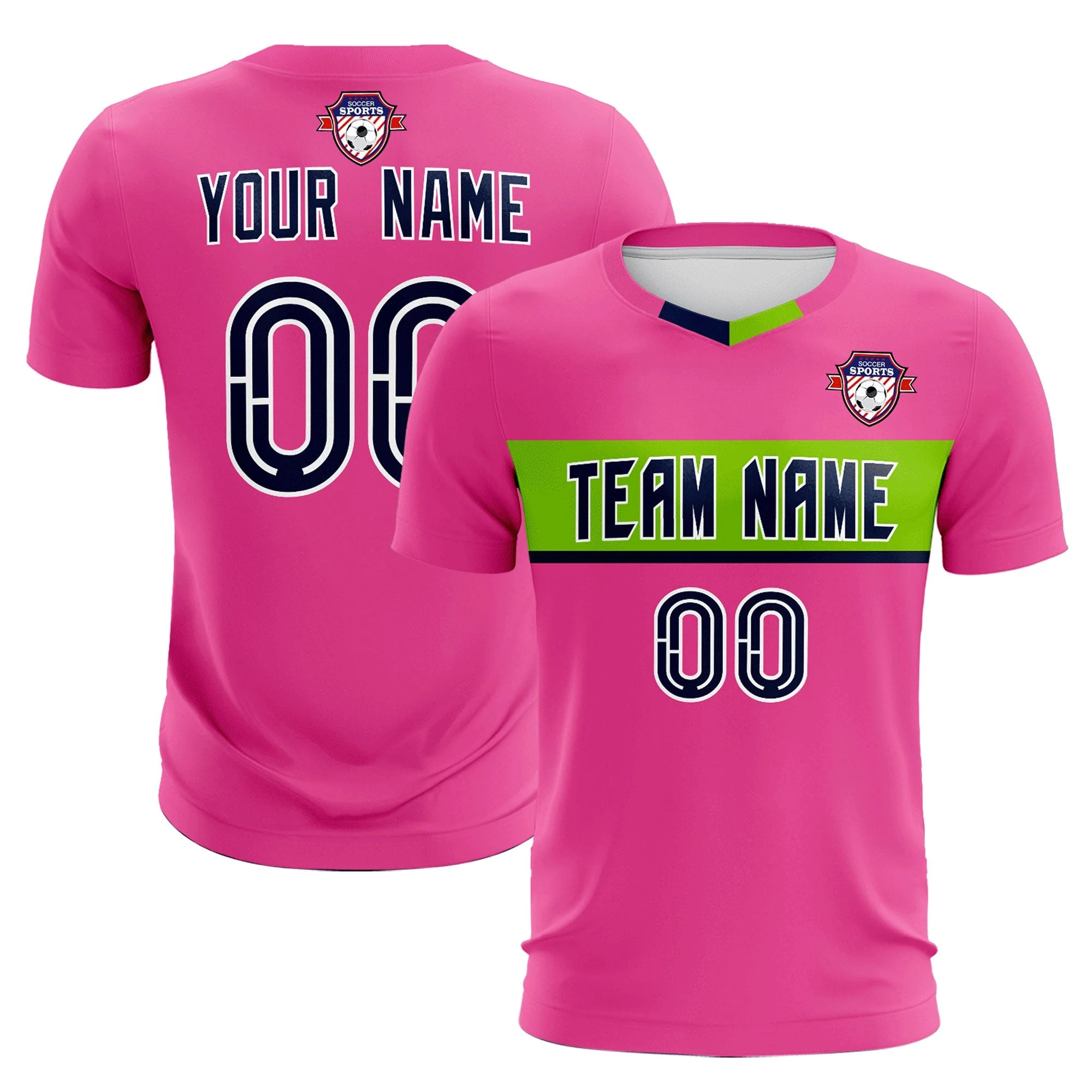 Custom Pink Classic Sports Sets Soccer Shirt Jersey - Image 5