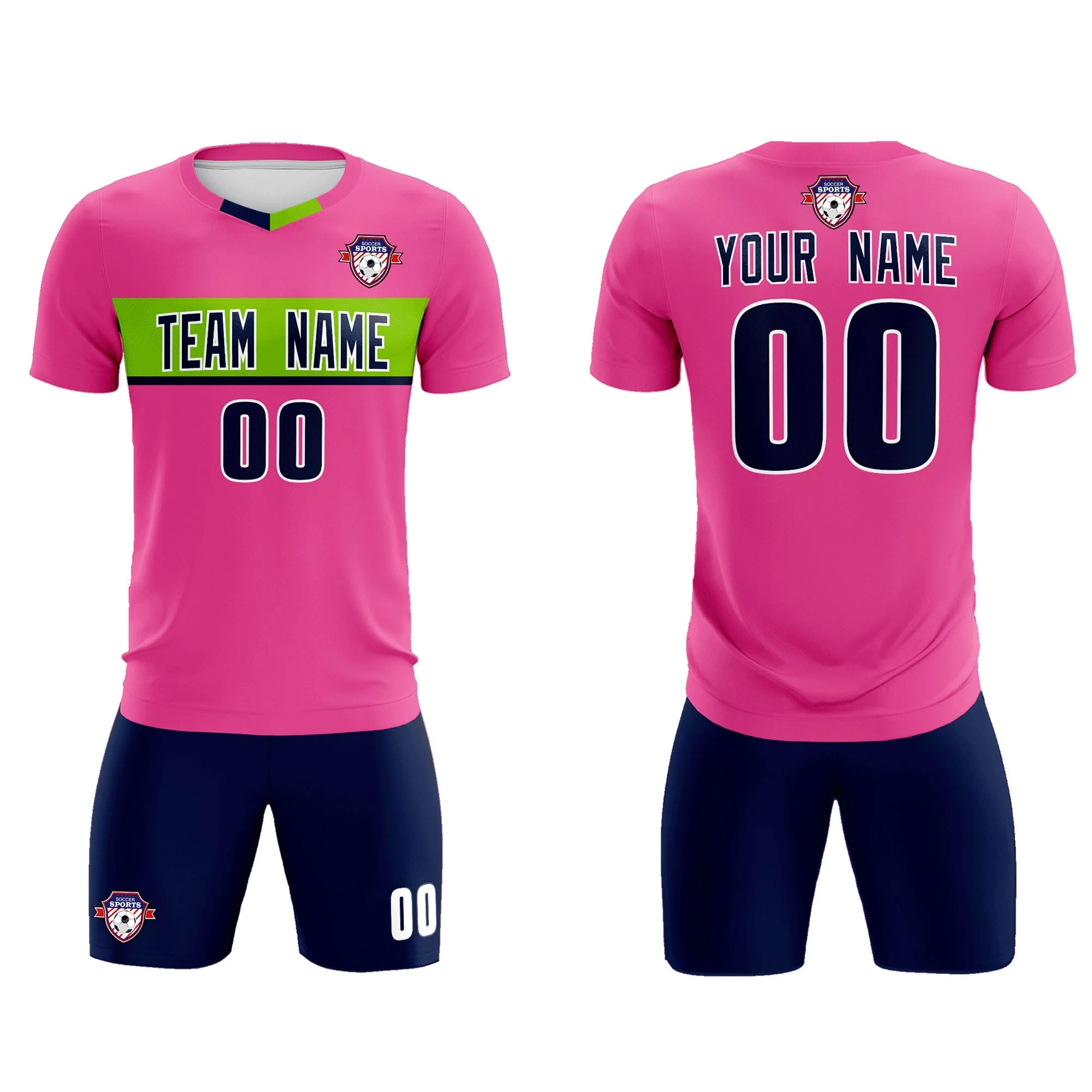 Custom Pink Classic Sports Sets Soccer Shirt Jersey - Image 9